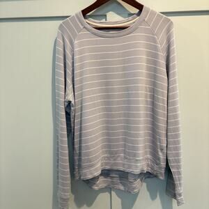 Altar’d State Sweatshirt Women‎ Sz Large French Blue White Stripe Oversized Cozy